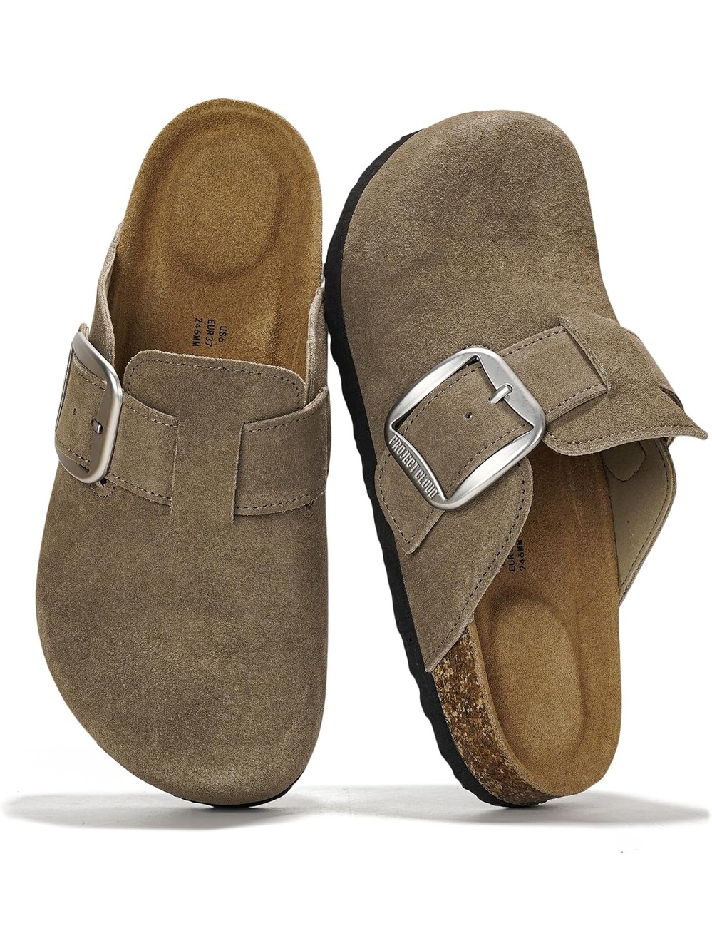 Women's Storm Suede Closed Toe Slip On Arch Platform Heel Mules Clogs Shoe